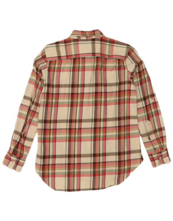 Damska koszula flanelowa Ralph Lauren UK 10 w małą białą kratkę