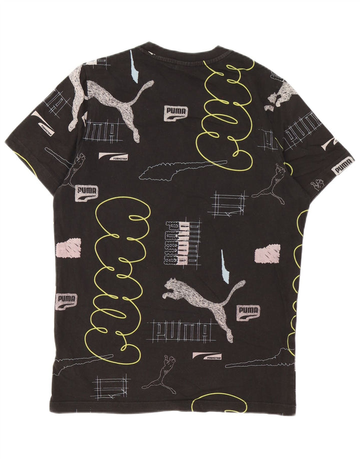 Męski T-shirt z grafiką Puma, mały, czarny, bawełniany