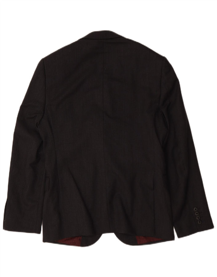 Marks & Spencer Męska marynarka slim fit z 2 guzikami, UK 38, średnia szara wełna