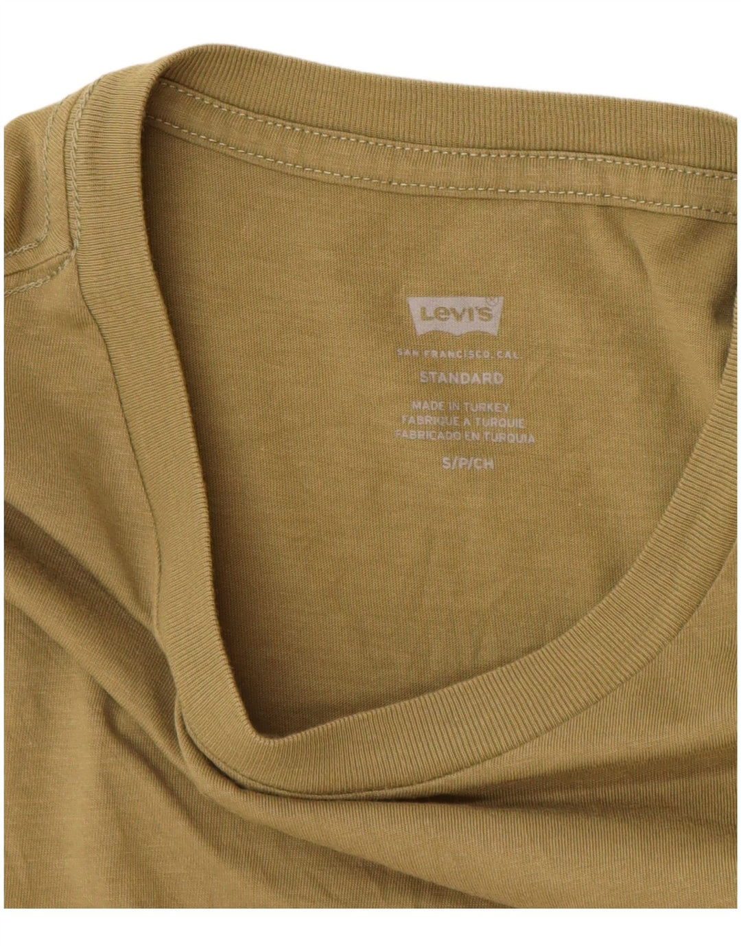 Męski T-shirt z grafiką o standardowym kroju LEVI'S, mały, bawełniany khaki