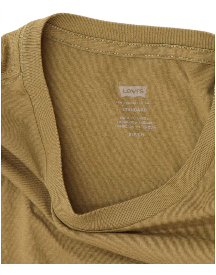 Męski T-shirt z grafiką o standardowym kroju LEVI'S, mały, bawełniany khaki