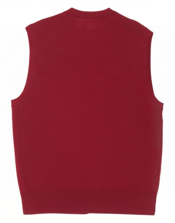 Męski sweter bez rękawów Brooks Brothers, duża, bordowa wełna