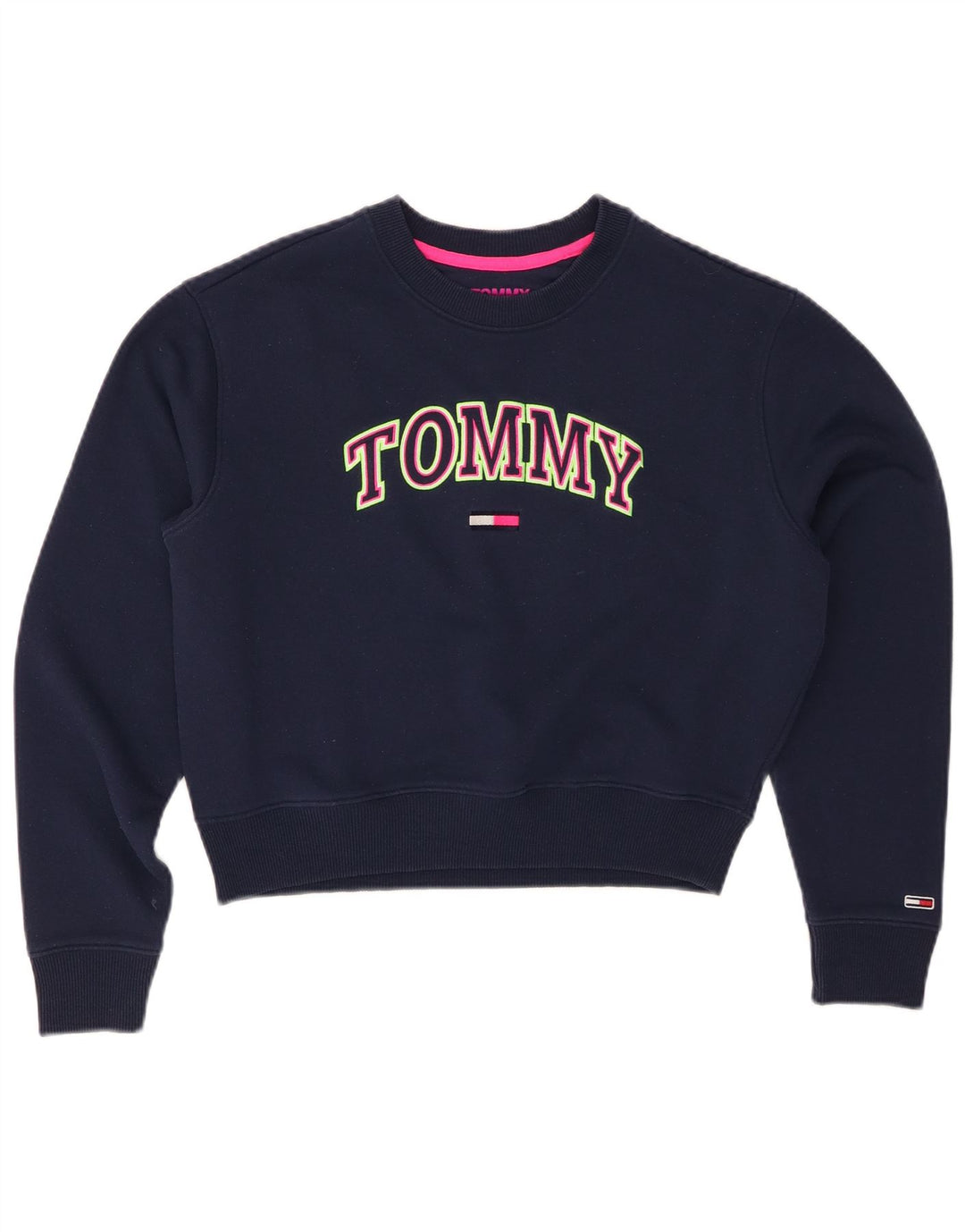Damska bluza dresowa TOMMY HILFIGER Crop UK 10, mała, granatowa