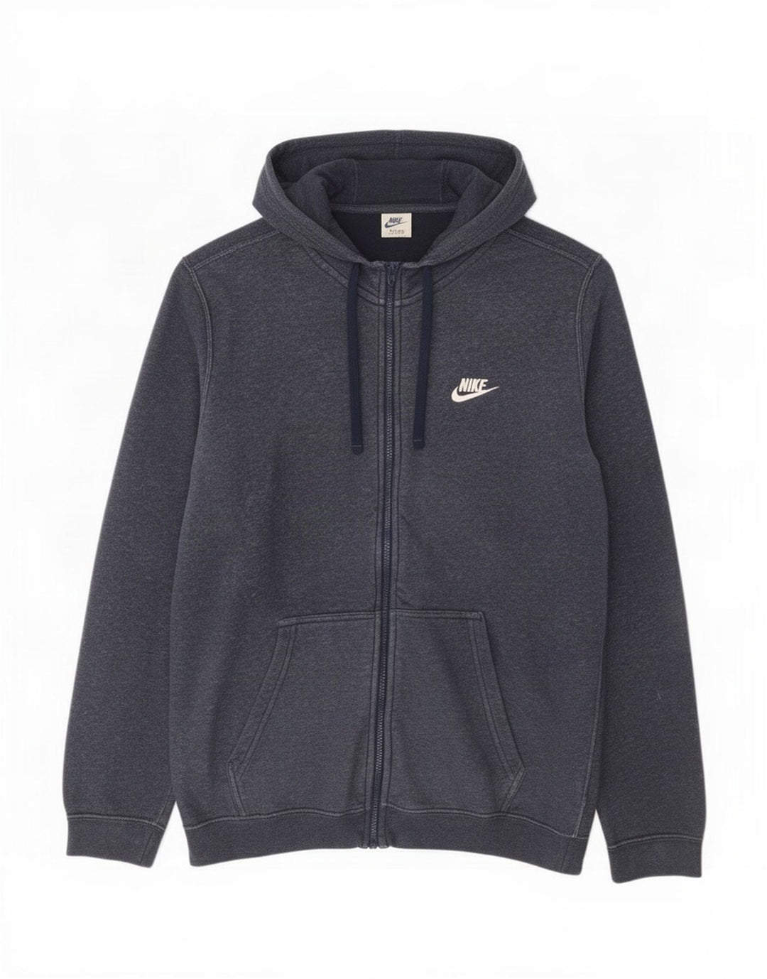 Męski sweter z kapturem i zamkiem Nike, średni granatowy, bawełniany