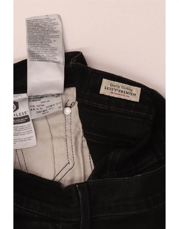 Męskie jeansy slim fit Levi's W30 L30 Czarna bawełna