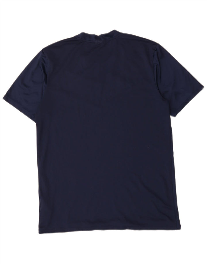 Męska koszulka Nike Dri Fit Top, średni granatowy poliester z blokami kolorów
