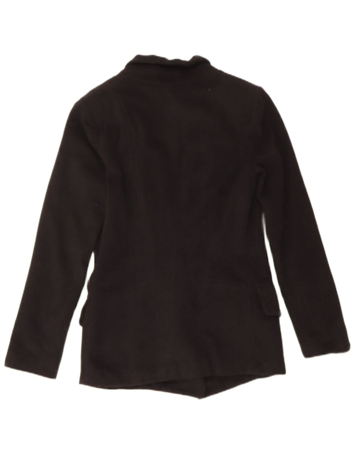 ZARA Womens 2 Button Blazer Jacket UK 6 XS Black Wool