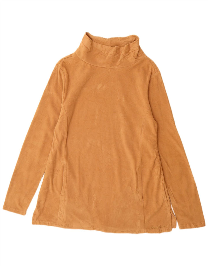 Damski sweter z długim rękawem Eddie Bauer UK 14, średni brązowy poliester