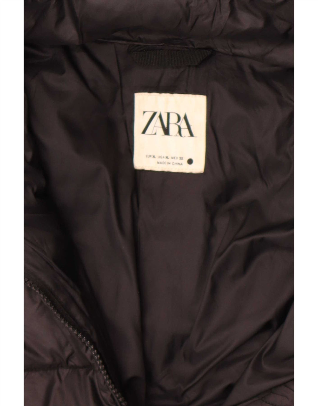 Damska ocieplana kurtka z kapturem Zara UK 18 XL, czarna