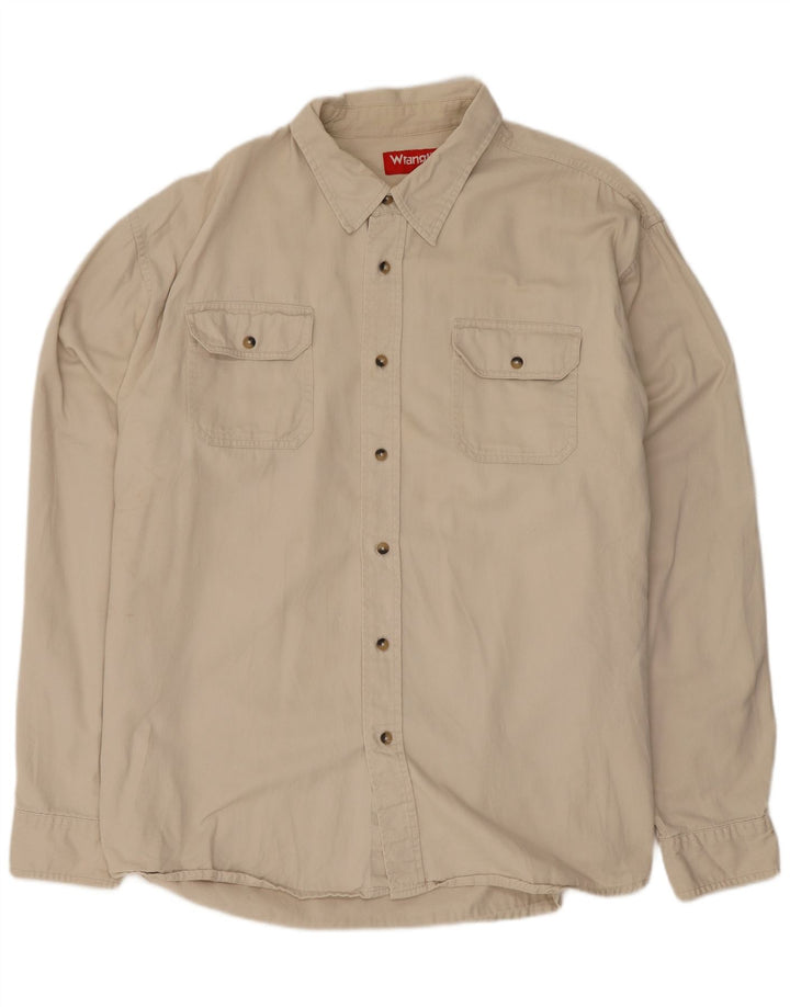 Koszula męska Wrangler 2XL, beżowa, bawełniana