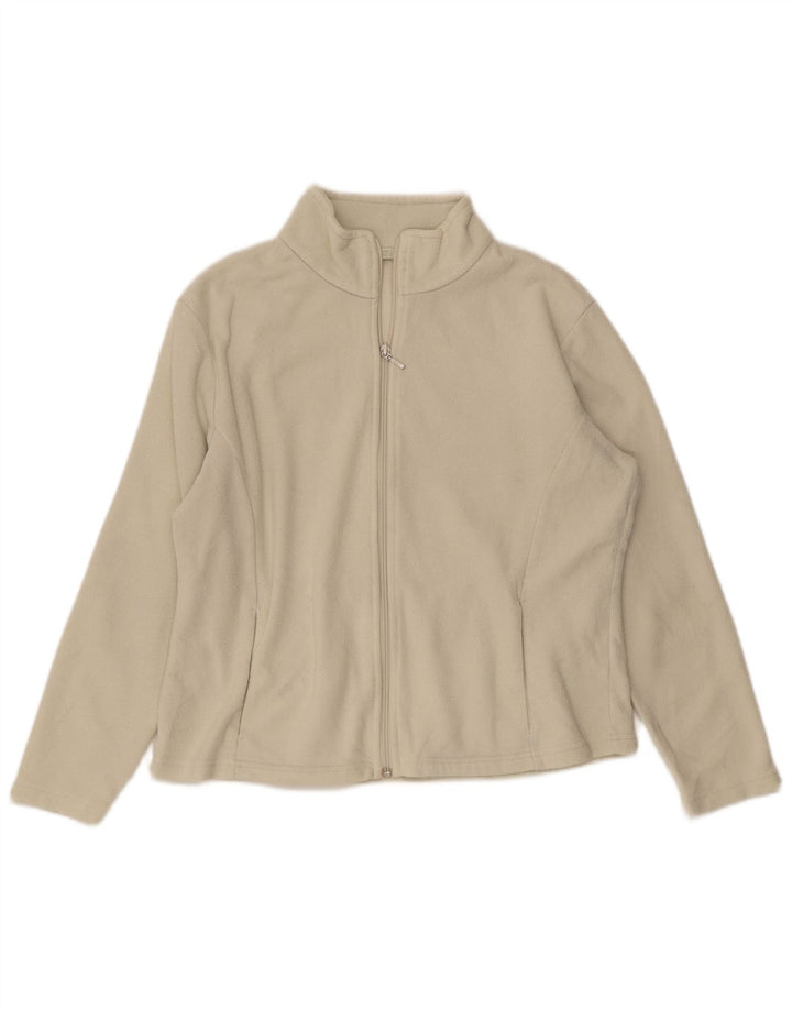 MARKS & SPENCER Womens Fleece Jacket UK 18 XL Off White Polyester
