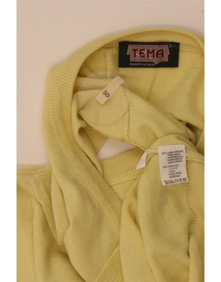 Podkoszulek męski w stylu vintage, kamizelka IT 50, średnia żółta wełna
