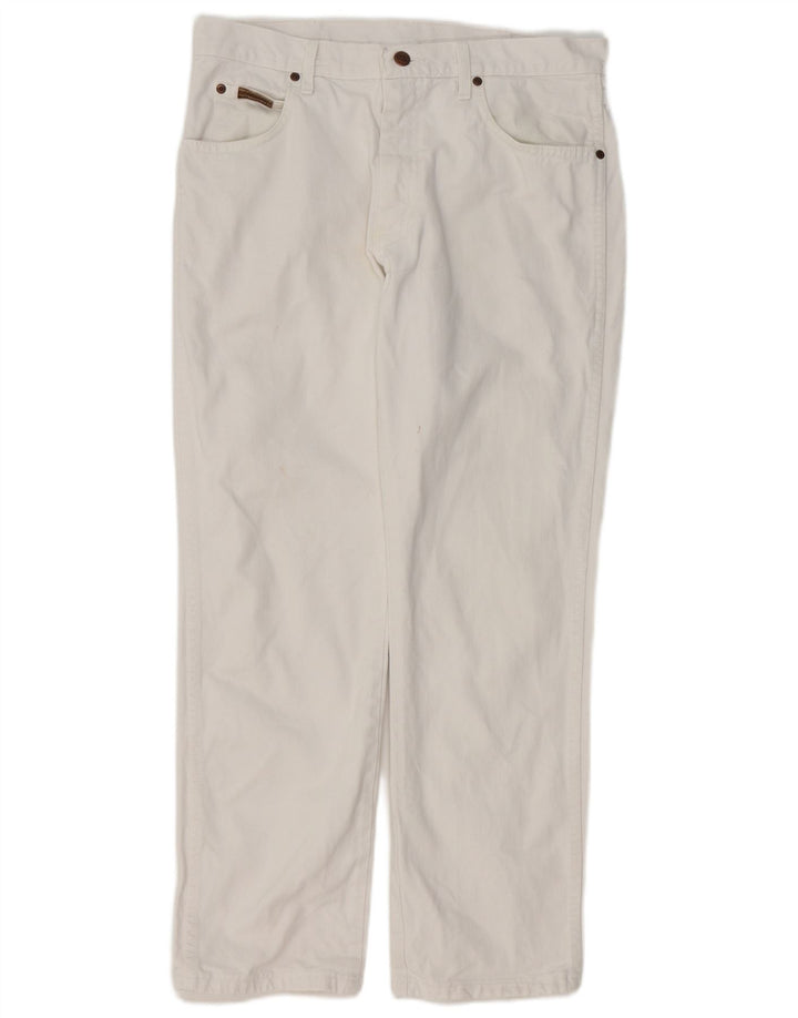 Męskie proste dżinsy WRANGLER W32 L28 białe