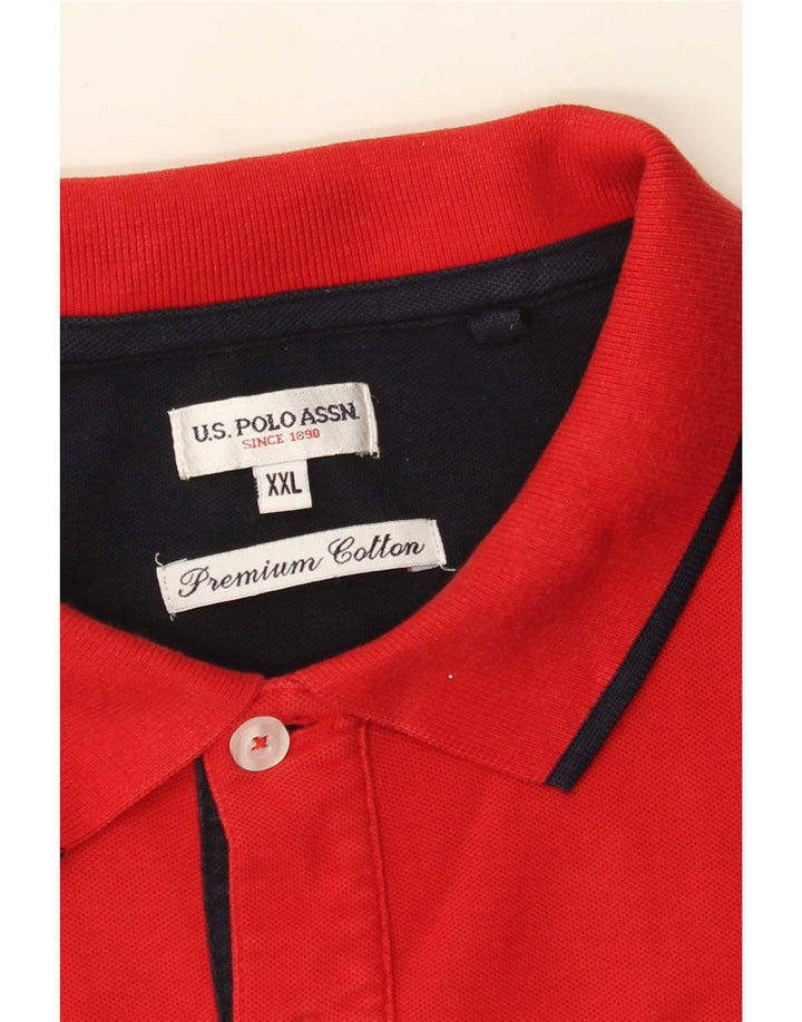 US Polo Assn. Koszula męska 2XL czerwona bawełniana