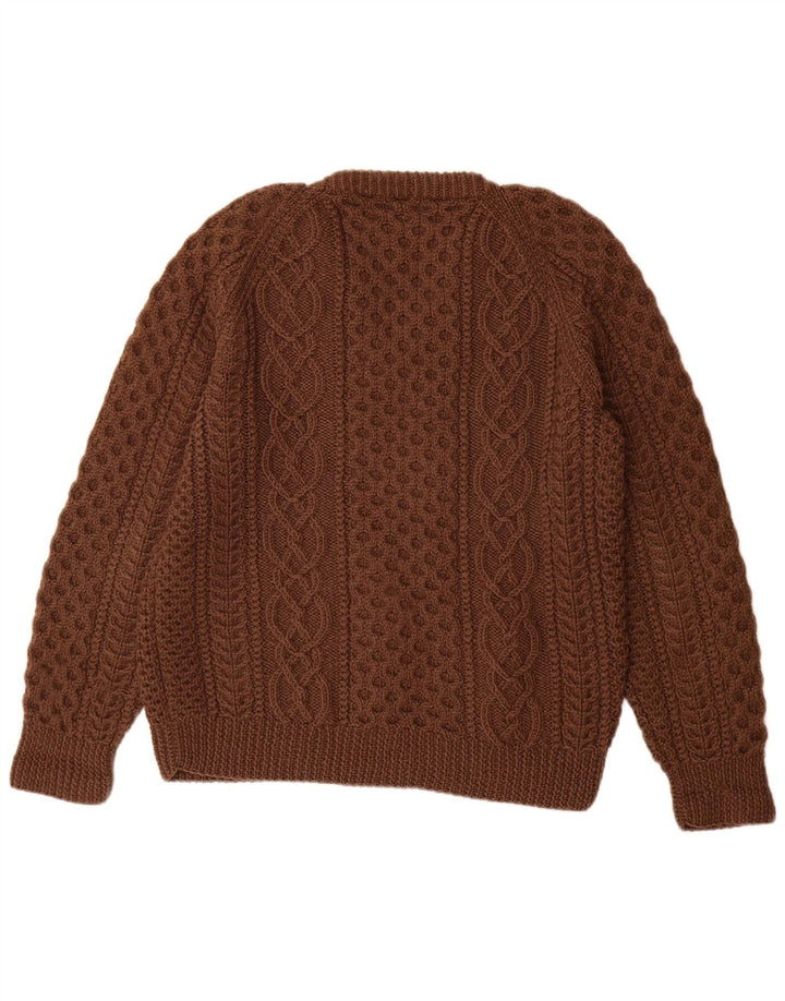 Sweter damski VINTAGE z dekoltem w kształcie litery V, UK 14, duży brązowy