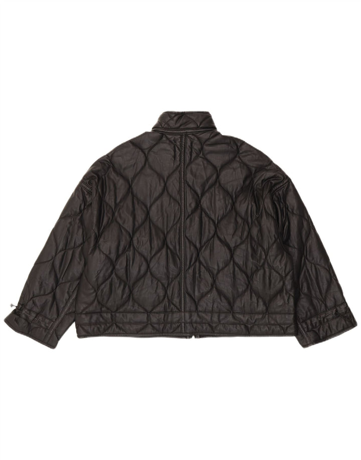 Damska pikowana kurtka oversize Zara UK 10, mała, czarna, z poliestru