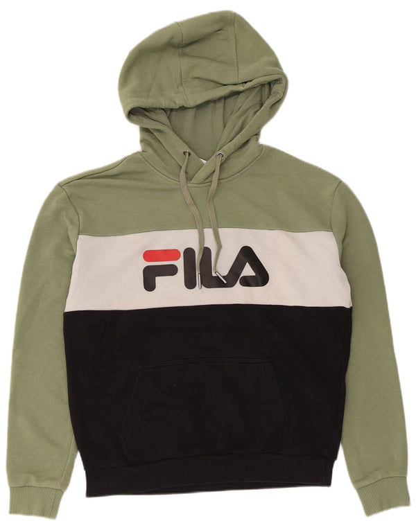 Damski sweter z kapturem Fila Graphic Oversize UK 10 Small Green Colorblock