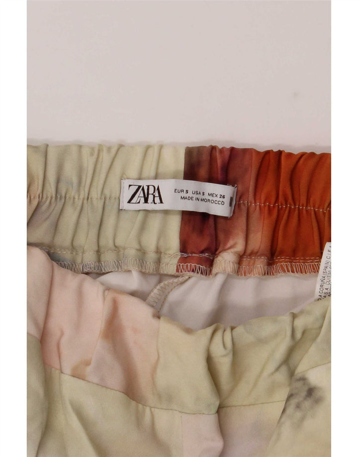 Zara damska UK, mała, wielobarwna, poliestrowa tkanina typu tie-dye