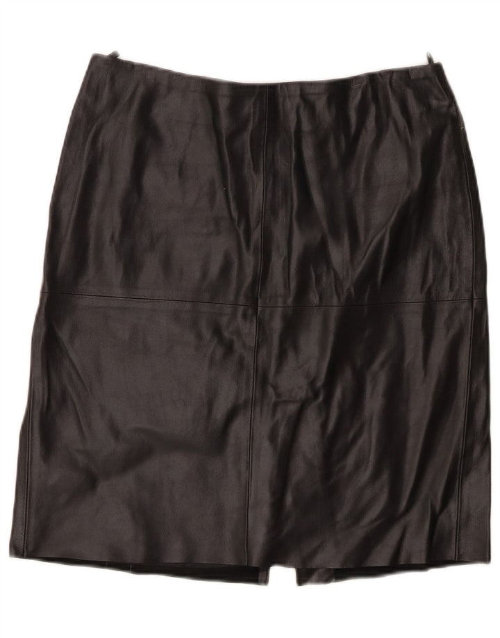 Spódnica skórzana damska Benetton IT 44 Medium W30 Czarna skóra