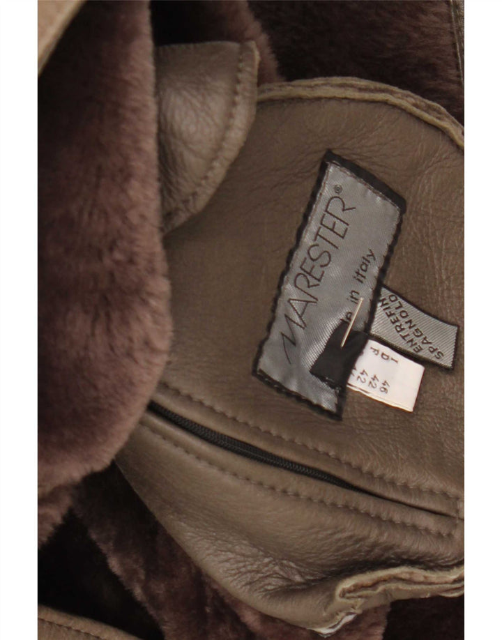 Marester damski płaszcz shearling UK 14 Large Brown