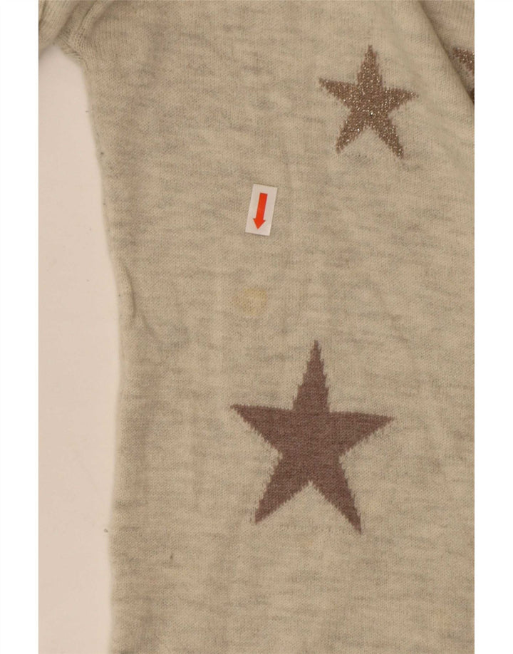 Damski sweter Fat Face z abstrakcyjnym wzorem i dekoltem w łódkę UK 10 Small Grey