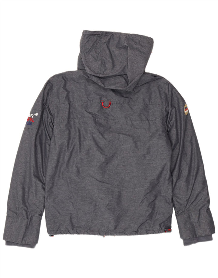 SUPERDRY Męska kurtka wiatrówka z kapturem UK 38, średnioszary poliester