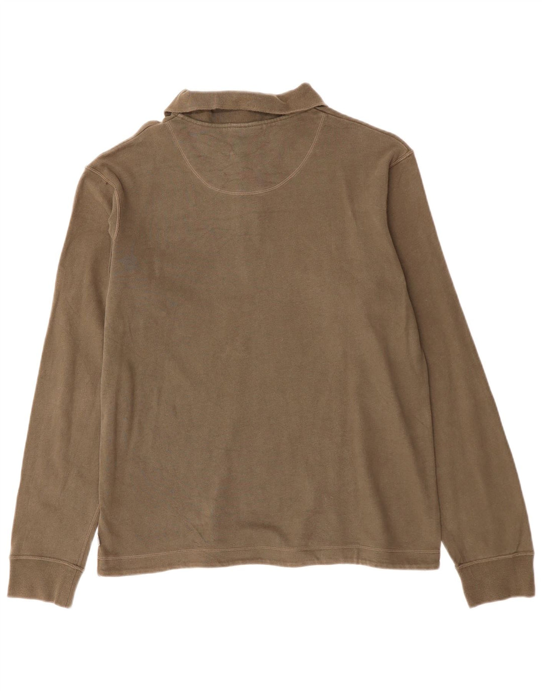 Męska koszulka polo TIMBERLAND o regularnym kroju z długim rękawem, średnia bawełna khaki