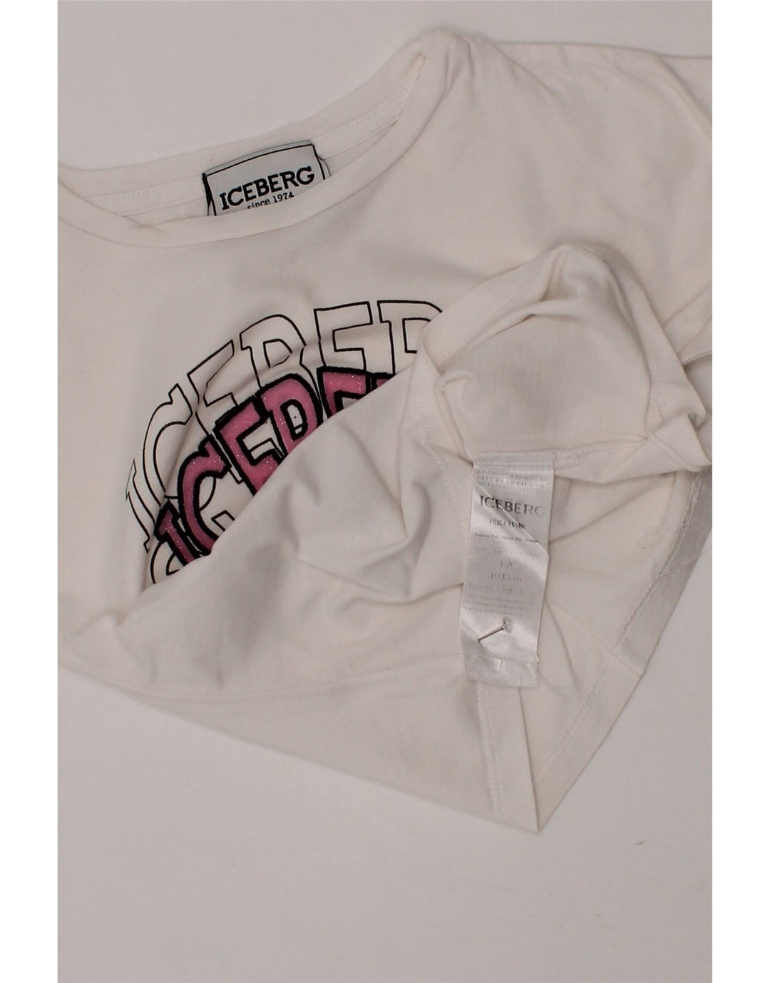 ICEBERG Girls Graphic T-Shirt Top 3-4 Years White Vintage Iceberg and Second-Hand Iceberg from Messina Hembry 