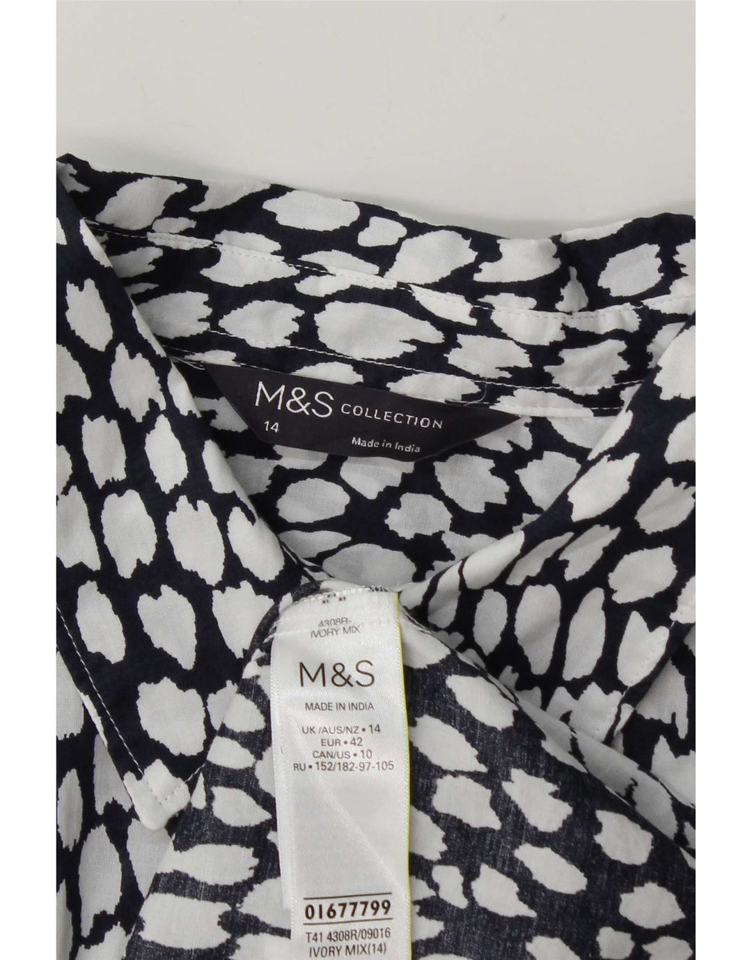 Koszula damska Marks & Spencer UK 14, duża, bawełniana w białe cętki