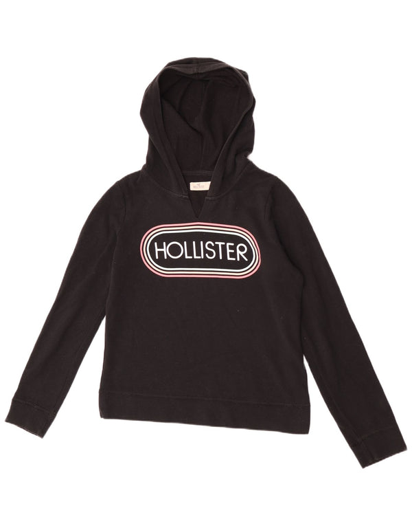 Damski sweter z kapturem Hollister, UK 10, mały, czarny, bawełniany