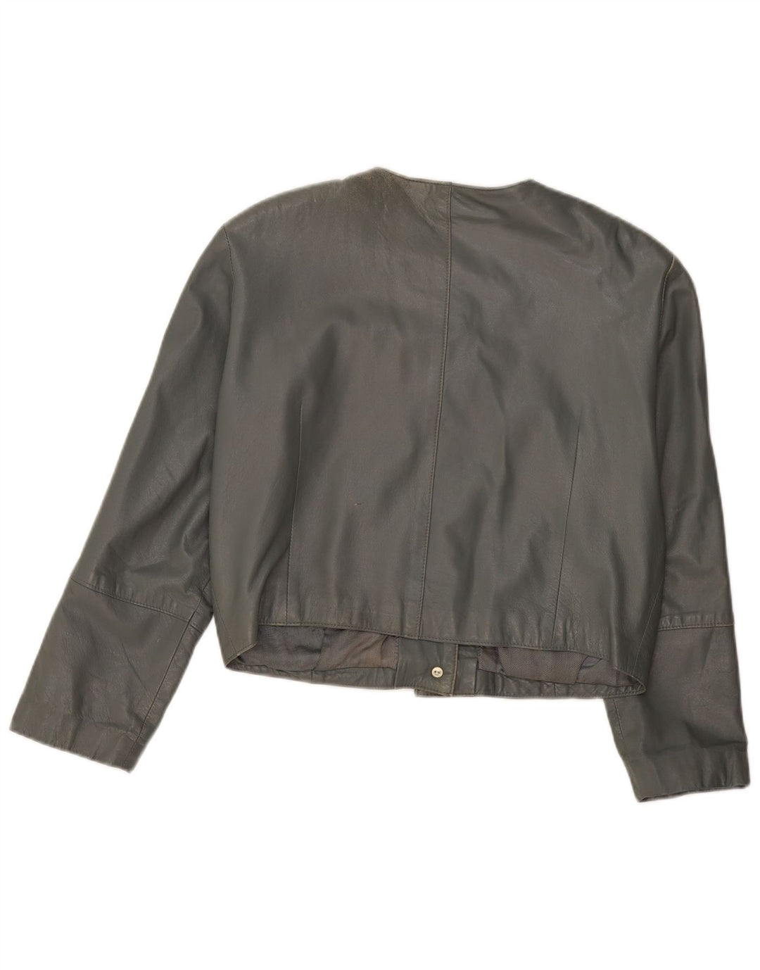 Damska skórzana kurtka bomber VINTAGE UK 12, średnia szara skóra