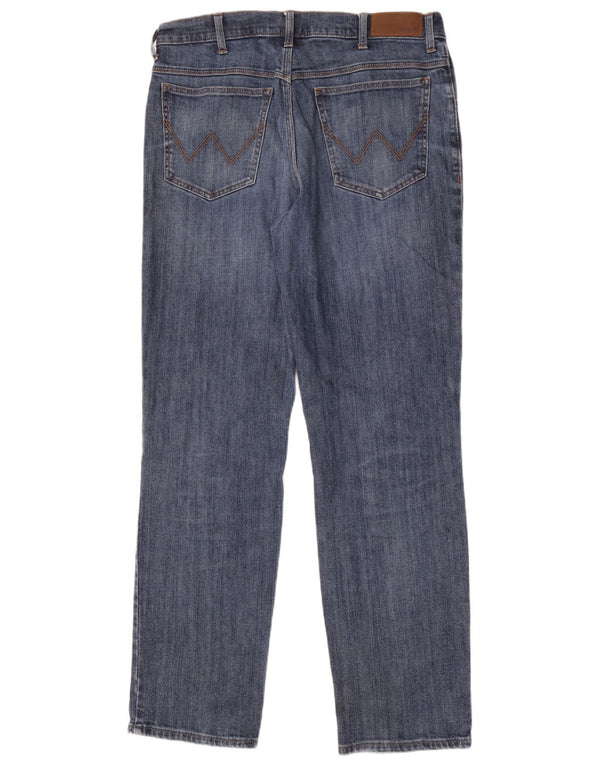 Męskie proste dżinsy Wrangler W36 L34, niebieskie, bawełniane