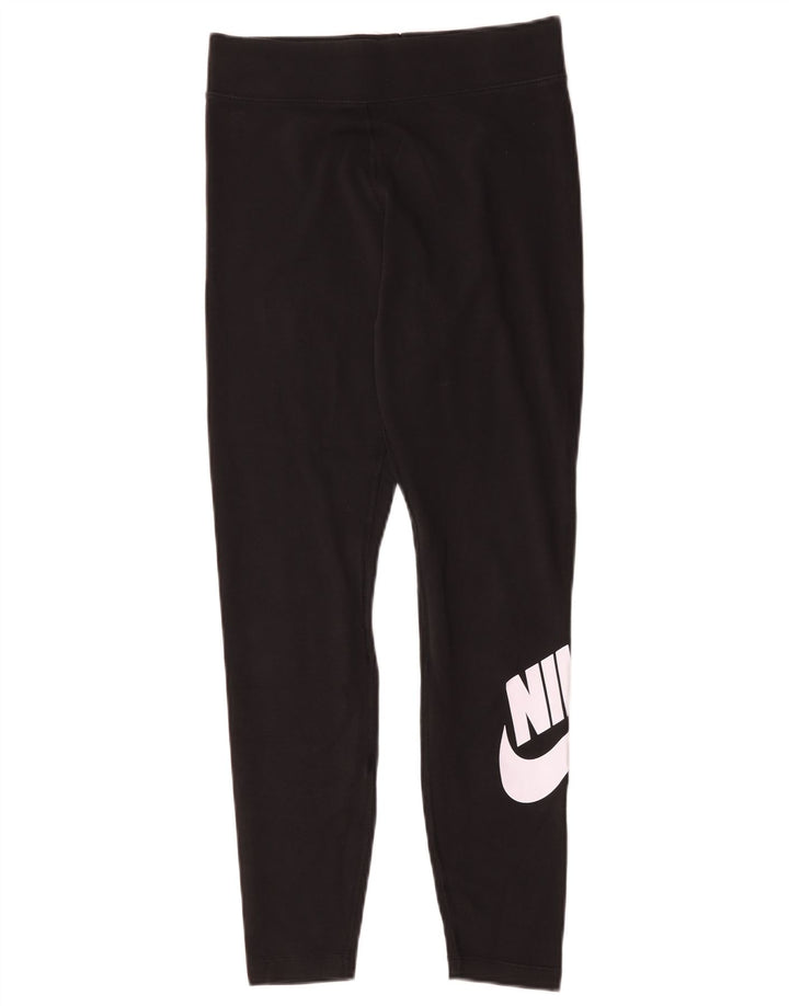 Damskie legginsy Nike Graphic UK 14, średnie czarne, bawełniane