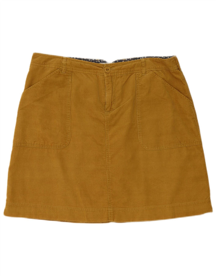 WHITE STUFF Damska mini spódniczka sztruksowa UK 12 Medium W32 Żółta bawełna