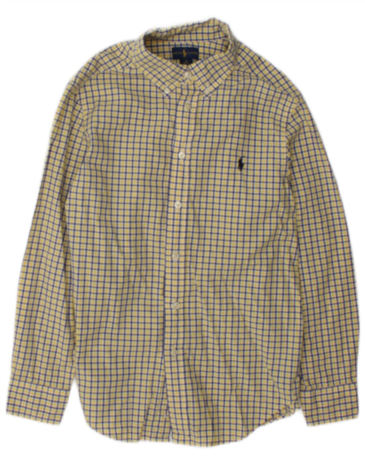 Koszula chłopięca Ralph Lauren 10-11 lat, bawełniana, w średnią żółtą kratkę