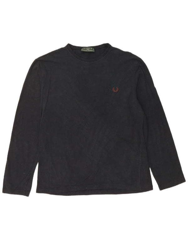 FRED PERRY Męski top z długim rękawem XL, czarny, bawełniany