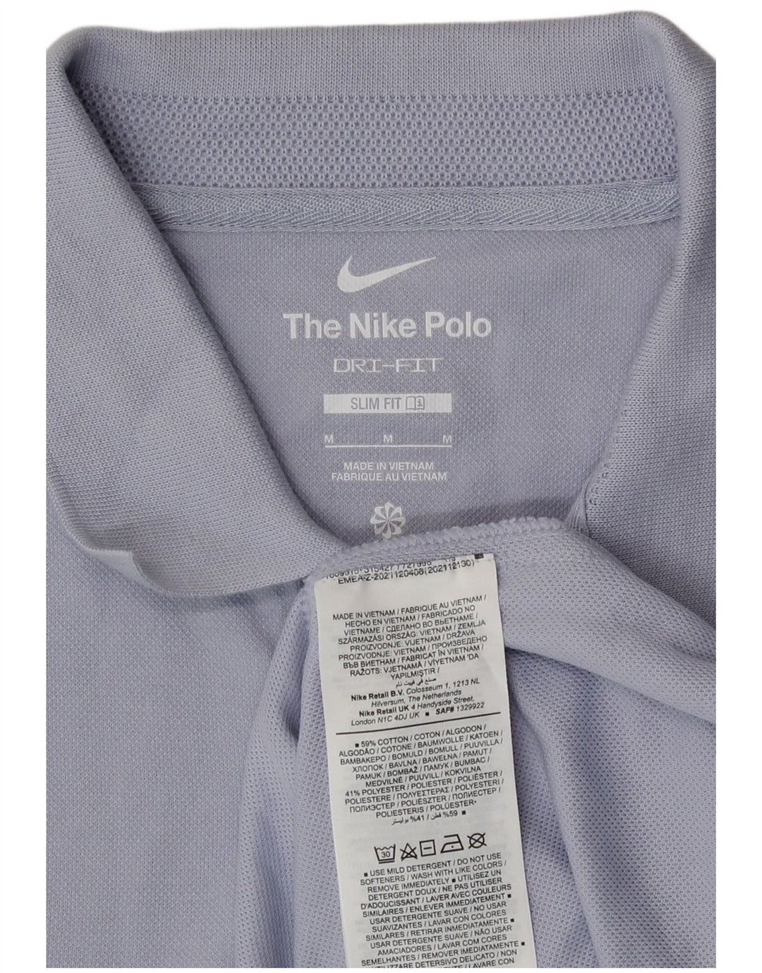 Męska koszulka polo Nike Slim Fit, średnio fioletowa, bawełniana