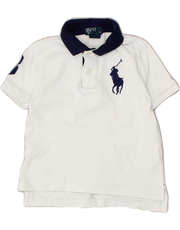 POLO RALPH LAUREN Chłopięca koszulka polo z grafiką, 2-3 lata, biała, bawełniana