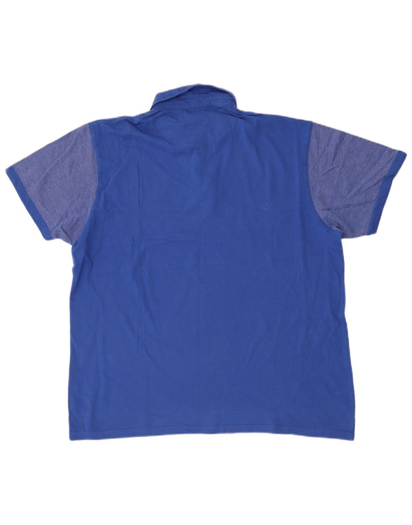 Męska koszulka polo Pierre Cardin XL, niebieska, bawełniana w bloki kolorów