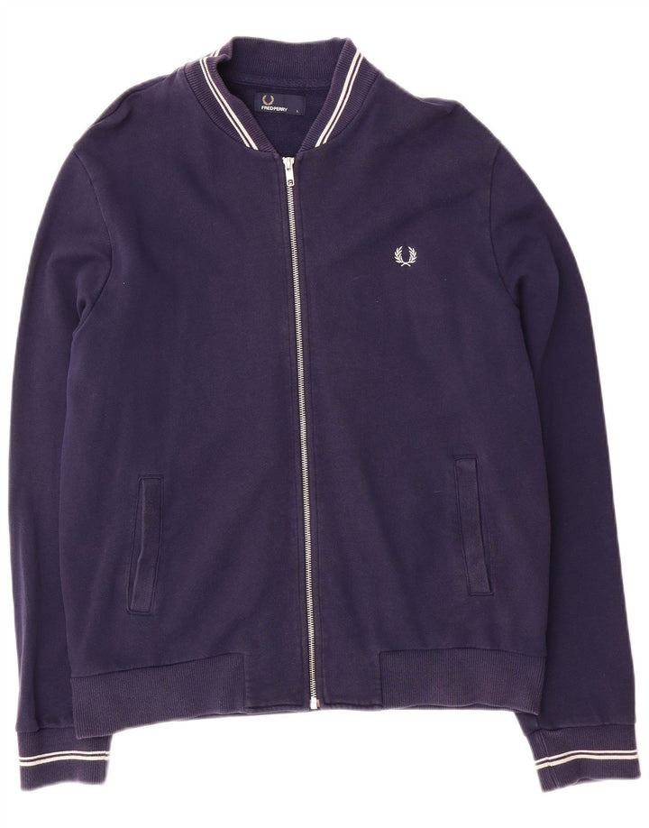 Męska kurtka dresowa Fred Perry, duża, granatowa, bawełniana
