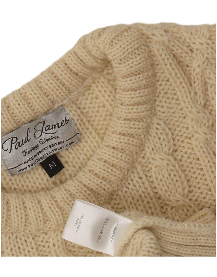 PAUL JAMES Męski sweter z dekoltem w łódkę, średnio beżowy, wełniany