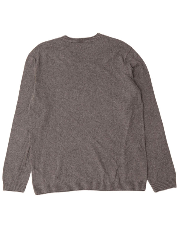 Męski sweter z dekoltem w kształcie litery V, XL, szary, bawełniany Calvin Klein Jeans