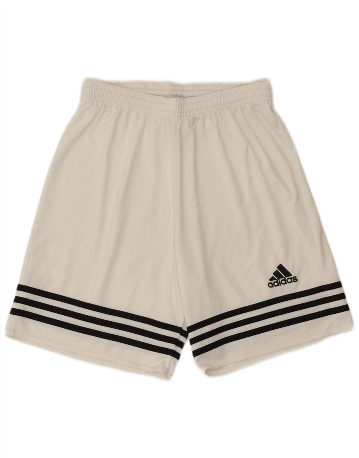 Męskie spodenki sportowe Adidas Climalite, małe, białe, poliestrowe