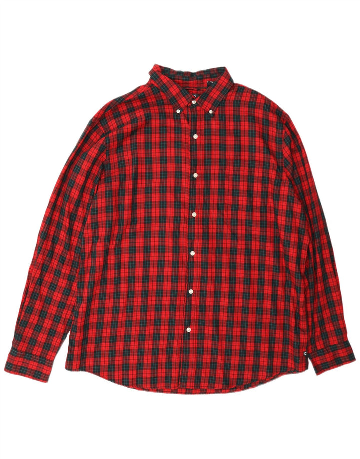 Męska koszula flanelowa Chaps 2XL, bawełniana w czerwoną kratę