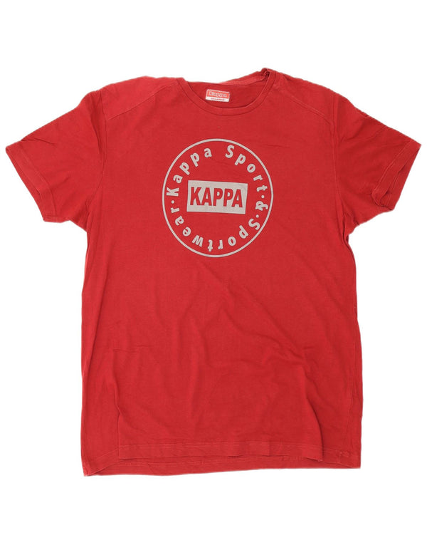 Męski T-shirt z grafiką Kappa Top 2XL, czerwona bawełna