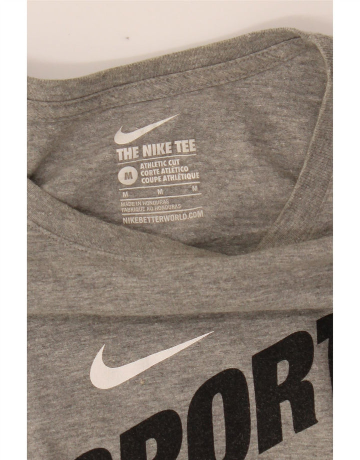 NIKE Mens Athletic Cut Graphic T-Shirt Top Medium Grey Vintage Nike and Second-Hand Nike from Messina Hembry 
