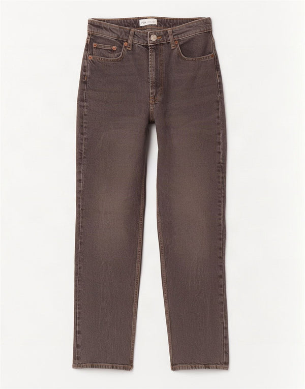 Damskie proste dżinsy Zara EU 40 Medium W30 L29 Szare