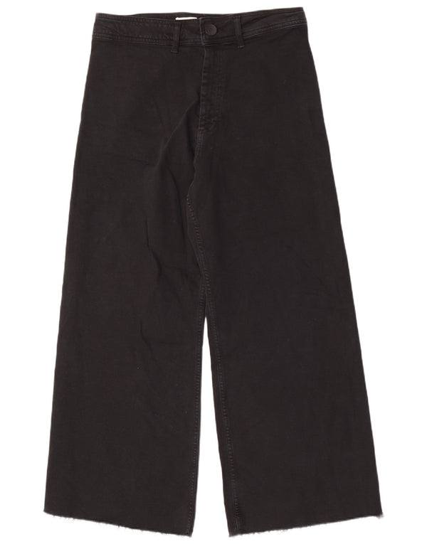 Damskie dżinsy z szeroką nogawką ZARA z wysokim stanem EU 44 XL W34 L28, czarna bawełna