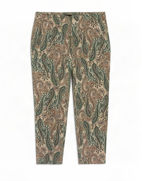 Damskie spodnie Capri Zara W28 L27 Wielobarwna bawełna Paisley