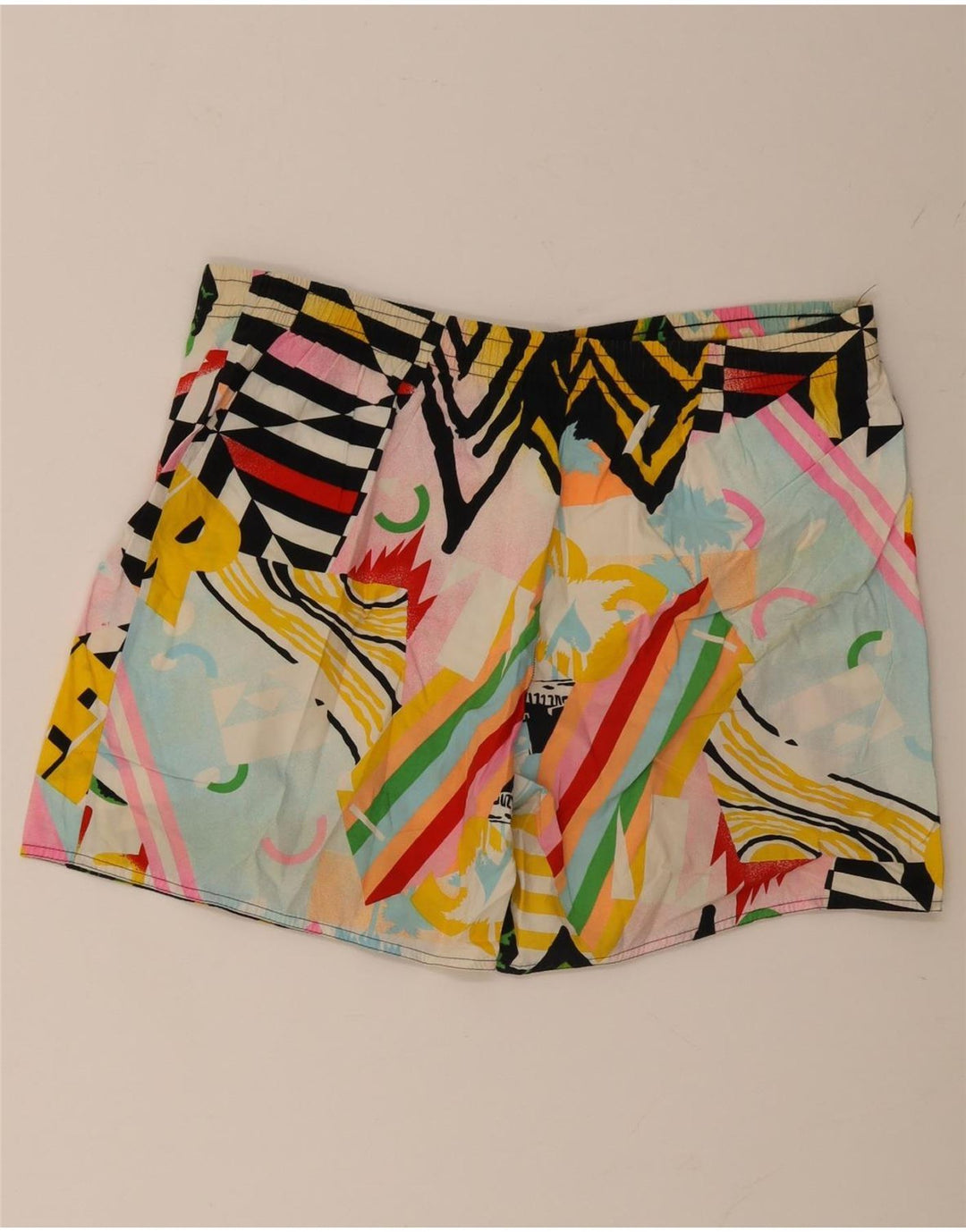 Męskie spodenki kąpielowe w stylu vintage 2XL, wielobarwna, geometryczna bawełna